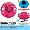 43inch Inflatable Snow Tube Rose Red Cold Proof Thickened PVC Inflatable Snow Sled with 2 Handles for Winter Outdoor