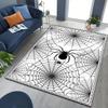 Spider Web Rug Gothic Black and White Stripe Area Rug, Goth Spider Carpet, Soft Non Slip Washable Large Rugs for Gothic Door MaT