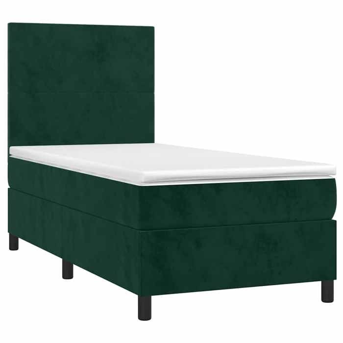 Maison Exclusive - Sommier à lattes de lit avec matelas LED Vert foncé 100x200 cm
