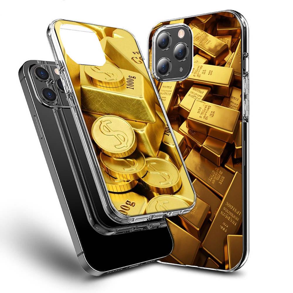 Gold Bar Wealth and Finance Phone Case For Iphone 16E 15 Pro 14 Plus 17E 16 17 Pro Max Air 11 12 13 Mini Shockproof Capa Cute