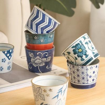 200ml Hand-painted Ceramic Sake Cup Floral Pattern Coffee Cup Large Capacity Teacup High Temperature Drinking Water Cups Gift