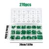 270Pcs Rubber O-Ring Gasket High Quality 18 Sizes Sealing Ring Kit For Car A/C System R134a Air Conditioning Gasket Washer Set