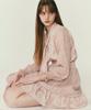 SO IR Ribbon Tied Sheer Dress - Peach