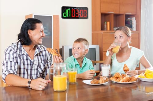 Sports Timer, Large Print, Interval Timer with Remote Control, Clock Function, Beat Function, Stopwatch, USB-C Powered, Wall Mountable, Built-in TABAT