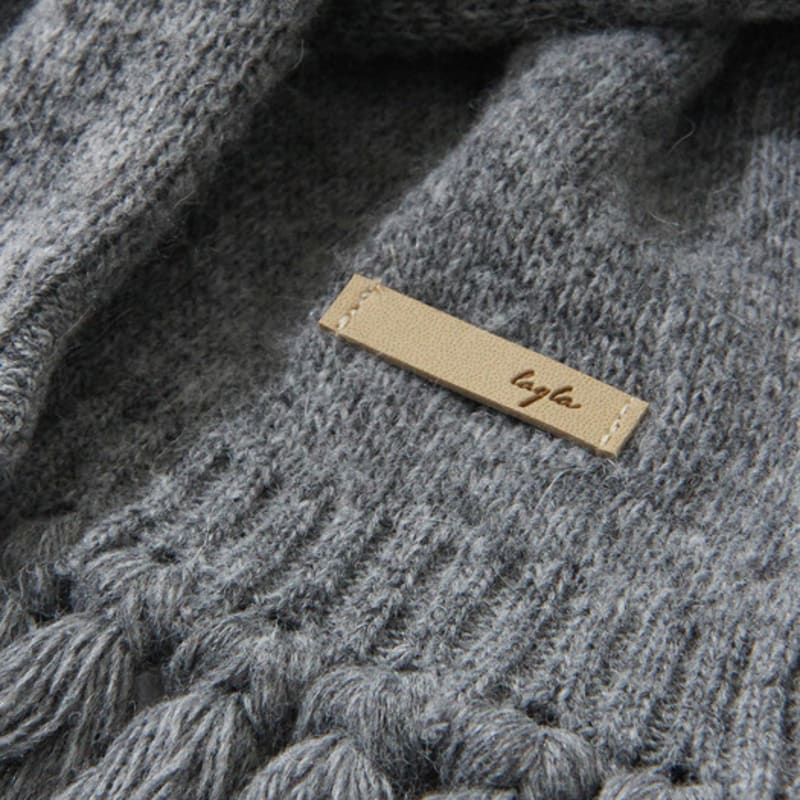 DIAMOND LAYLA Baby Alpaca&Ramswool Tessle Muffler M7 Merange Gray