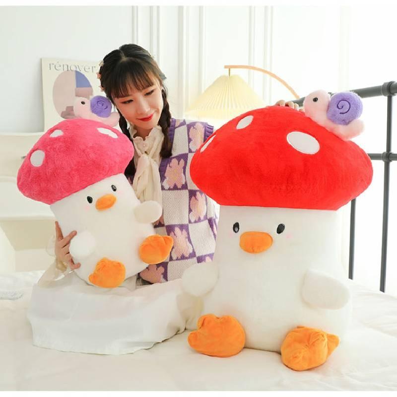 Adorable Mushroom Chicken Plush Toy Soft Stuffed Animal For Kids And Girls