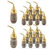 Nakamichi FanLock Excel 24K Gold-Plated 2mm Pin Banana Plugs for Spring Clip Terminals, 10-18AWG, 4mm Hi-Fi Home Theater AV Connectors, 20pcs