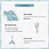 Exquisite Fantasy Blue Fishtail S925 Sterling Silver Pendant Charm for DIY Bracelet