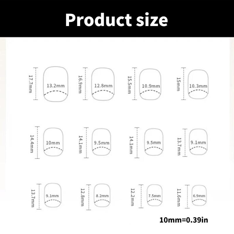 Stylish Pink Heart Press on Nail Medium Square False Nail Acrylic Stick on Nail for Enhancing Valentine's Day Charm