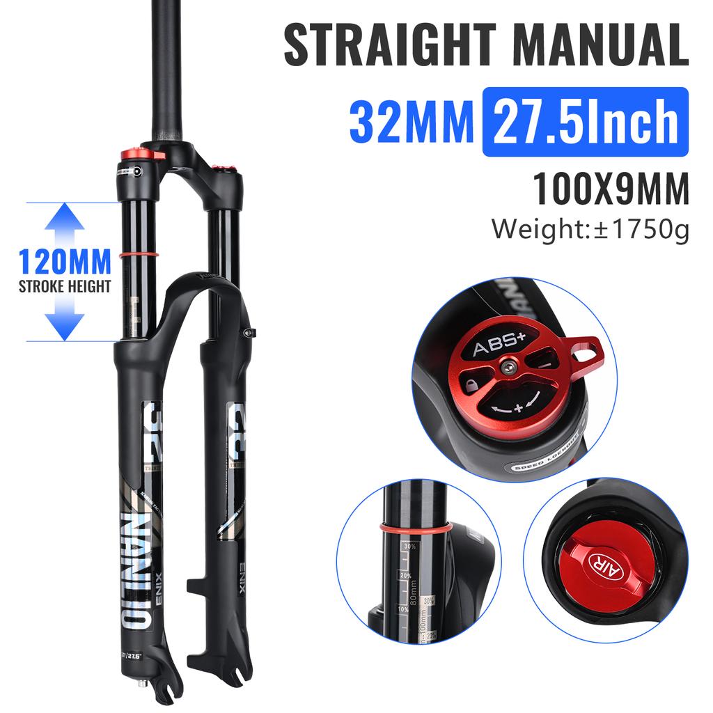 Nanlio X5 PRO MTB Air Suspension Fork 120mm Travel 26 27.5 29 Inch Lightweight 1.8kg XC Mountain Bike Front Fork + Free Gift