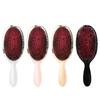 Luxury Color Boar Bristle Paddle Hair Brush  Anti Static Hair Comb Hairdressing Massage Comb set with Cleaning comb accessory