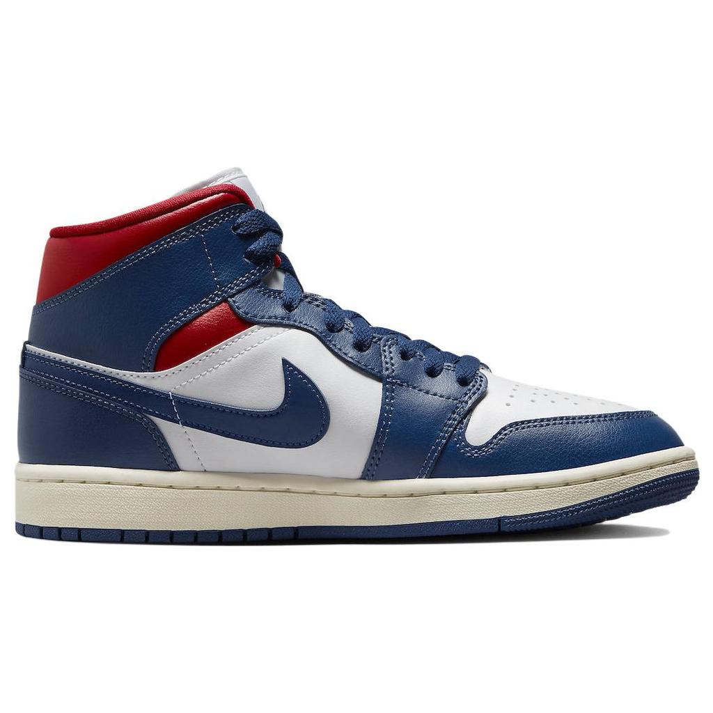 New JORDAN 1 Mid French Blue Gym Red Women's BQ6472-146