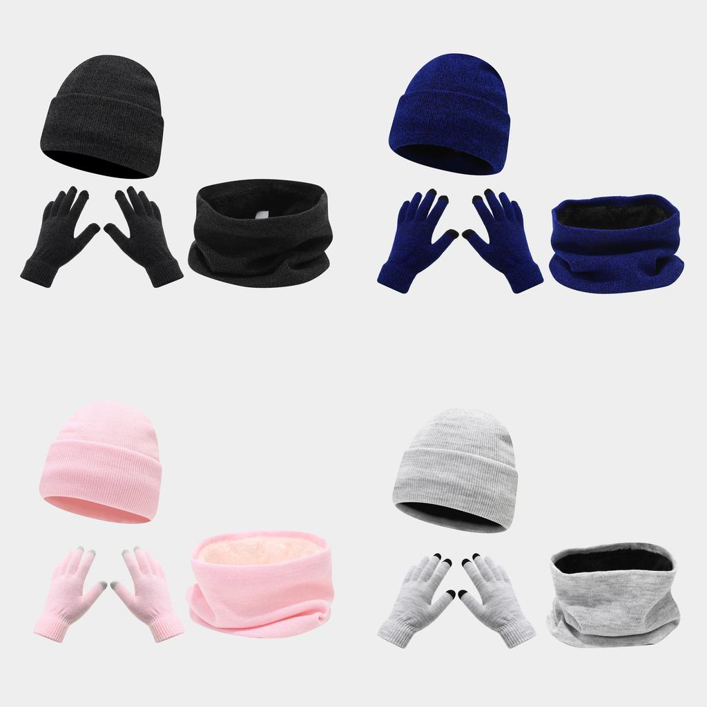 Acrylic Winter Scarf Hat Gloves Set For Skiing And Outdoor Cold Weather Comfort