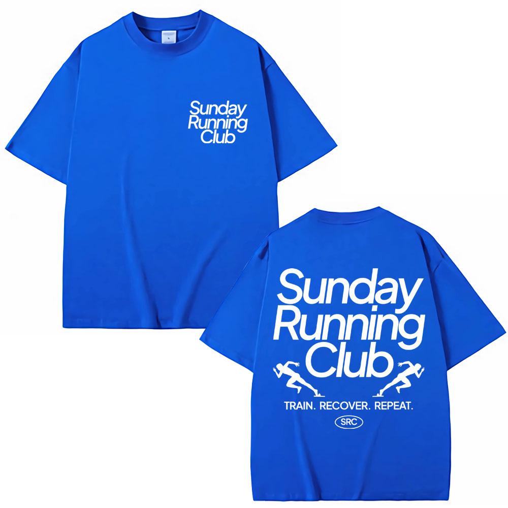 Sunday Running Club Graphic T-Shirts Men Women Sport Trendy Harajuku T Shirt Oversized Cotton Casual T Shirts
