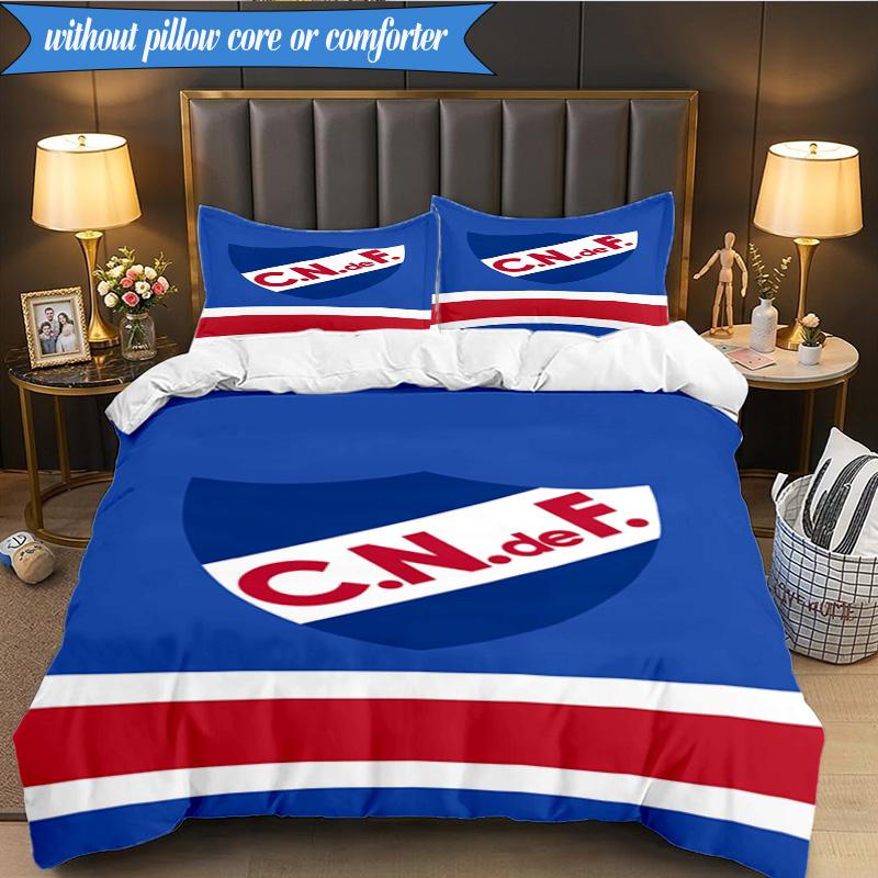 Montevideo Crest Design 3pcs Bedding,Including 1pc Duvet Cover And 2pcs Pillowcases Perfect for Christmas,Ideal for Bedroom, Dormitory
