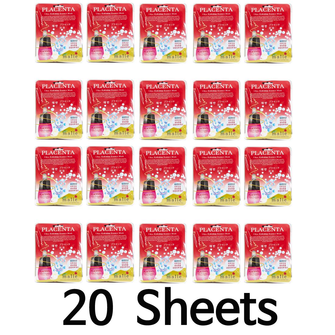 

Тканевая маска для лица Placenta Hydrating Essence Mask Pack Уход за кожей (10 листов и 2 варианта) корейская косметика 20 Sheets