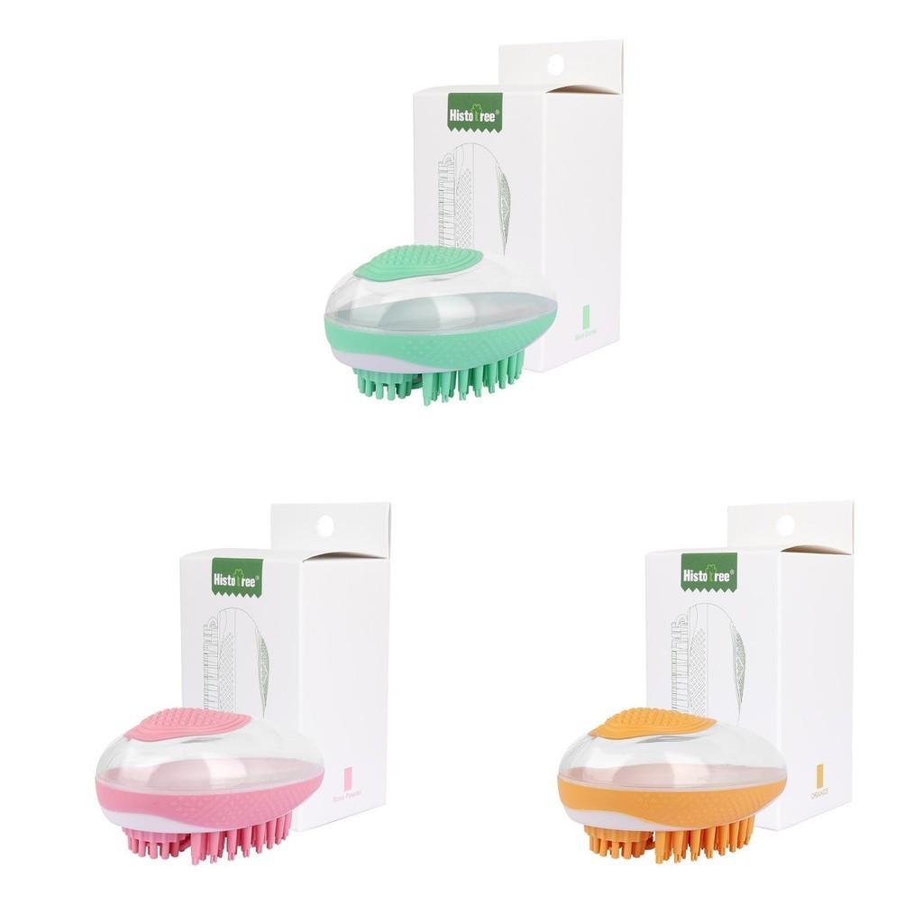 Pet Bath Brush With Storage Silicone Bristles Suitable For Dogs Massaging And Cleaning Tool