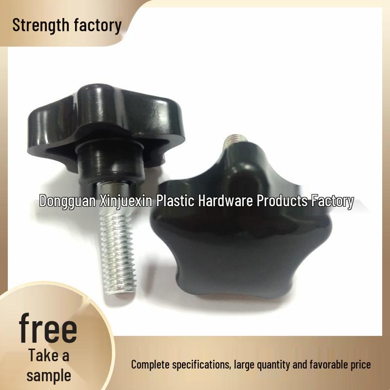 

38mm Star-Shaped Adjustment Knob with M8 Thread Black M6 10 Plastic