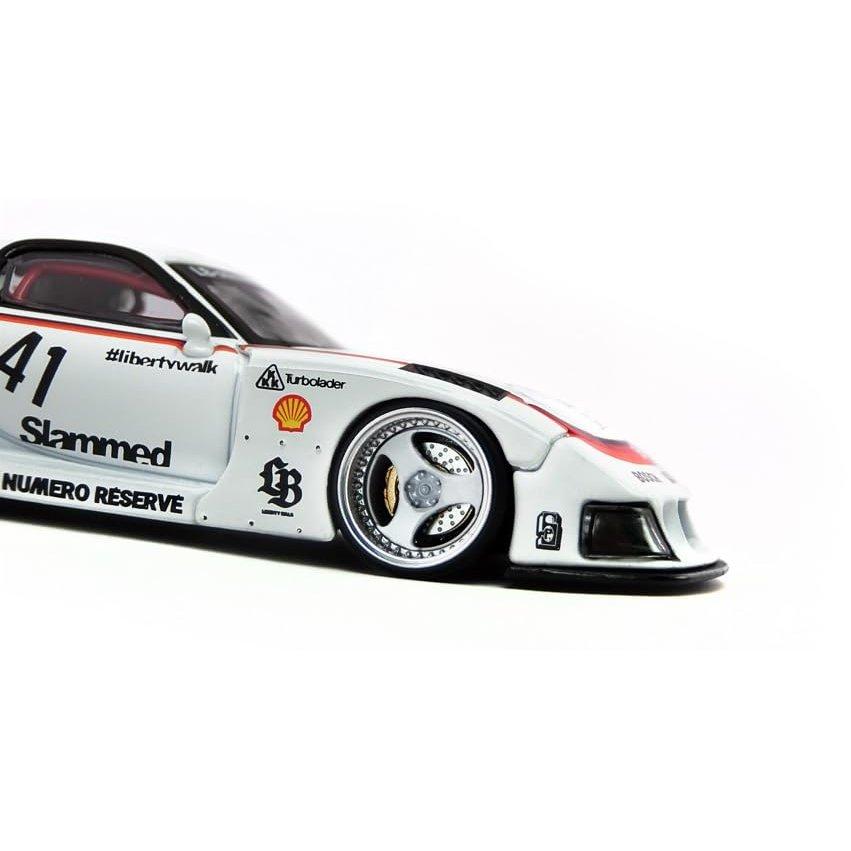Gulliver D MODEL Customized Series 1/64 MAZDA RX-7 LB Super Silhouette White Diecast Model Car DBW058A