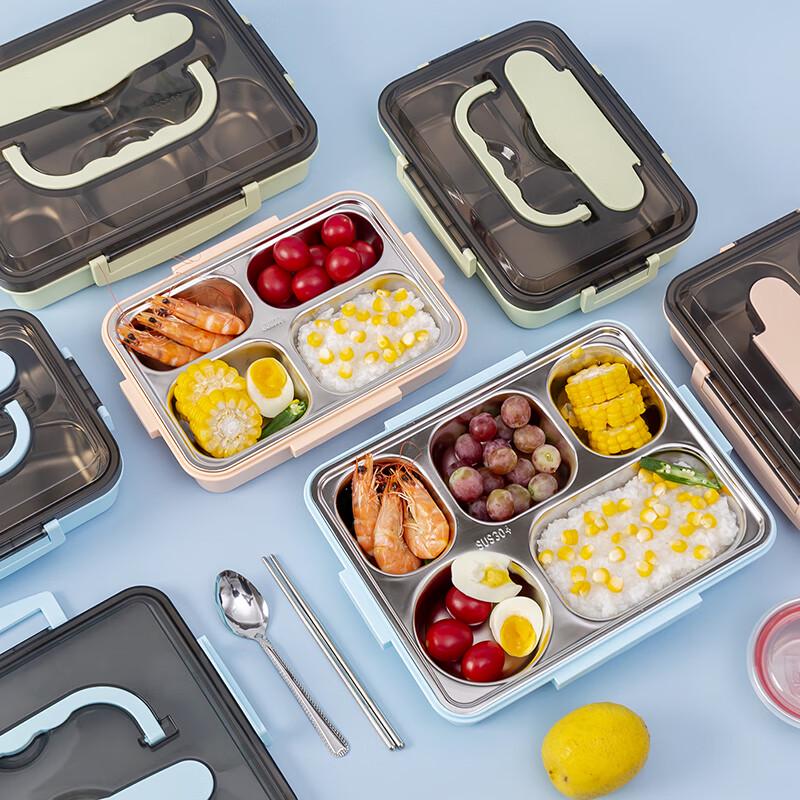 Sgang 304 Stainless Steel Compartmented Lunch Box with Cutlery