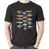 Types of Freshwater Fish Species Fishing T-Shirt Sweatshirt Hoodie Tanktop for Men Women Kids Black