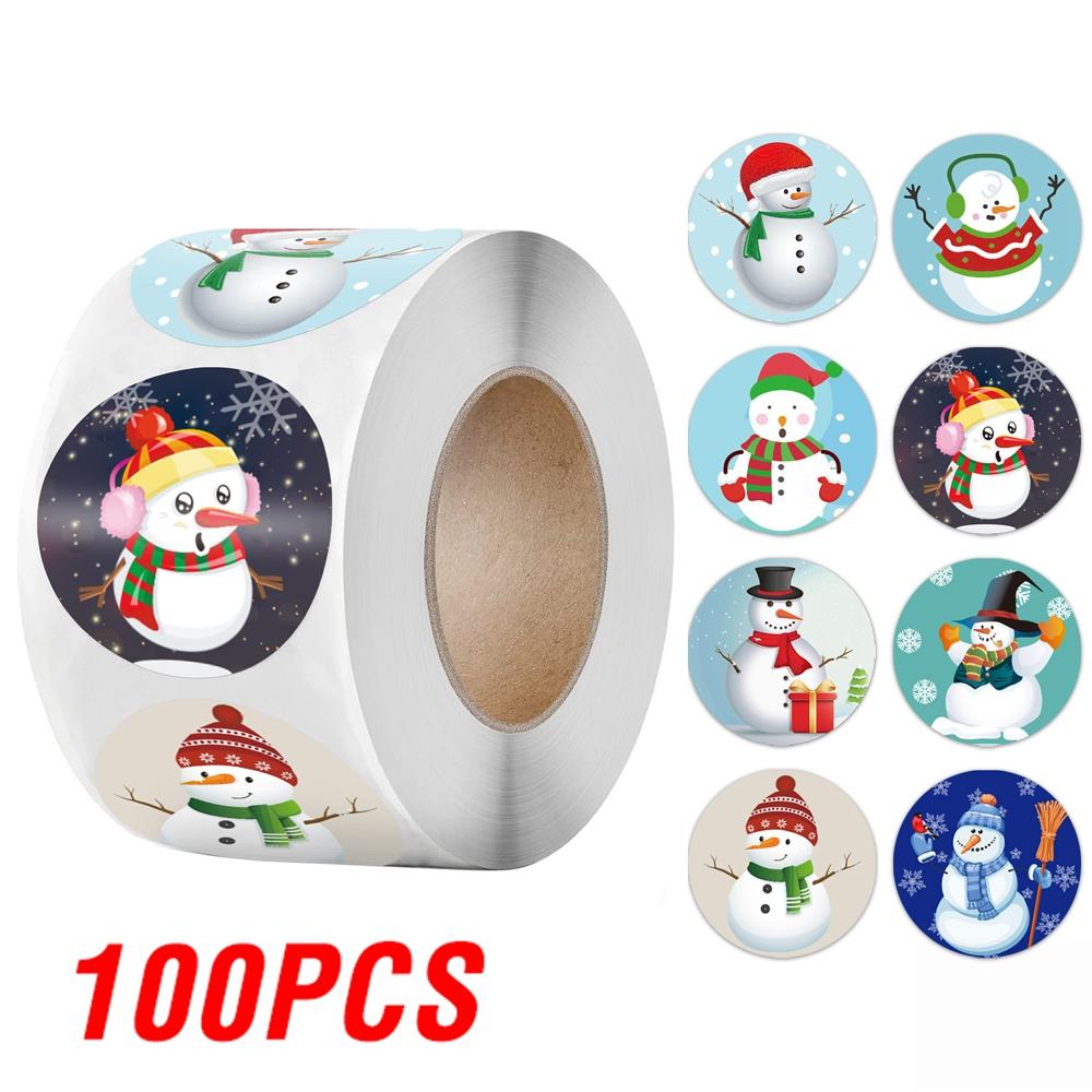 

100-500Pcs New 1 Inch Christmas Theme Seal Labels Stickers For DIY Gift Baking Package Envelope Stationery Decoration