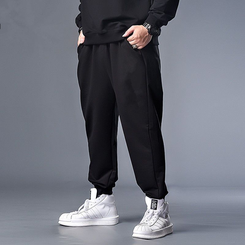 Summer Ice-Silk Casual Trousers for Men - Lightweight, Oversized Fit with Large Pockets and Cuffed Legs