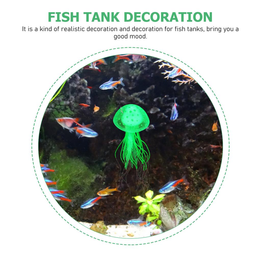Silicone Artificial Jellyfish Aquarium Decoration Decorative Fake Jellyfish Glow Vivid Aquarium Ornament Wear-Resistant Fish