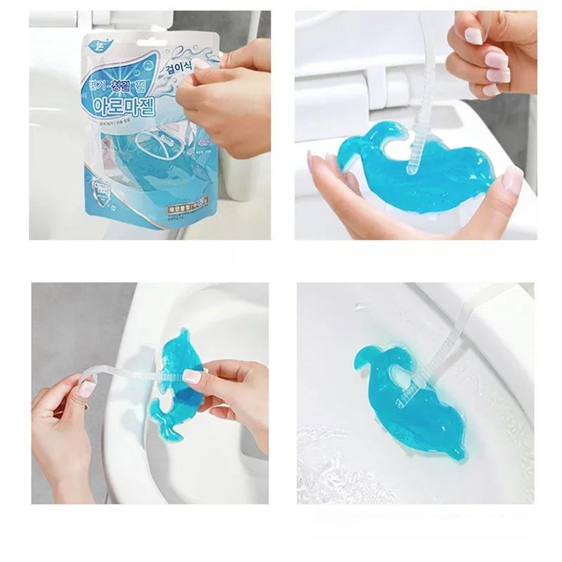 Aromatická dezinfekce WC čisticí gel - Závěsný gelový deodorant ve tvaru delfína, Dlouhotrvající vůně do koupelny Odstraňuje nečistoty Čisté nástroje