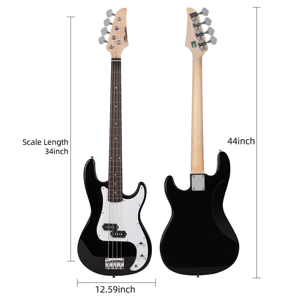 Elektrická baskytara Bullfighter s příslušenstvím 4strunná baskytara Elektrická baskytara Začátečník Úvodní představení Rockový nástroj Baskytara, (FD-blk)