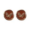 Butterfly Stud Earrings Maillard Geometric Design Niche Earrings French Retro Drip Glaze Earrings Women