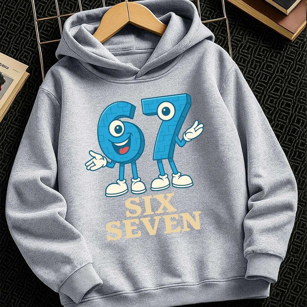 Six Seven Printed Kids Clothes Outfits Funny 6 7 Memes Pullover Hoodie Girls Boys Fashion Casual Pullovers