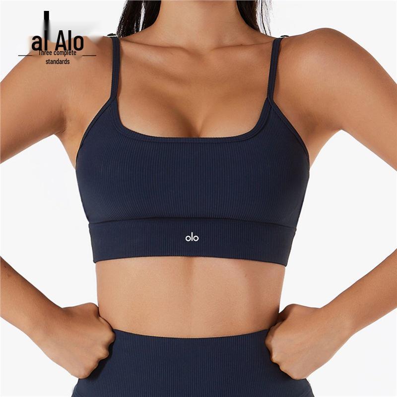 American ALO Strappy Backless Sports Bra - Yoga & Fitness Top for Women