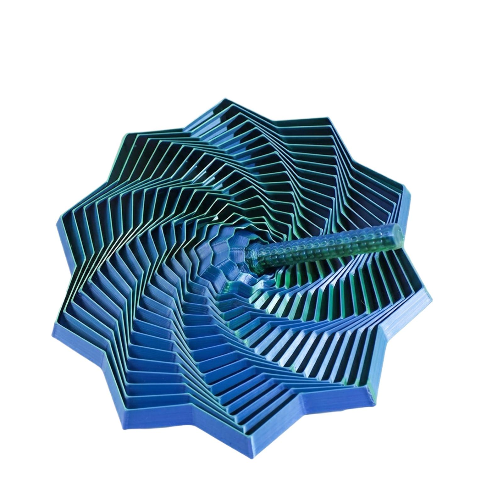 

English: 3D Printed Spiral Tower Toy Geometric Foldable Stress Relief Toy with Handle one size