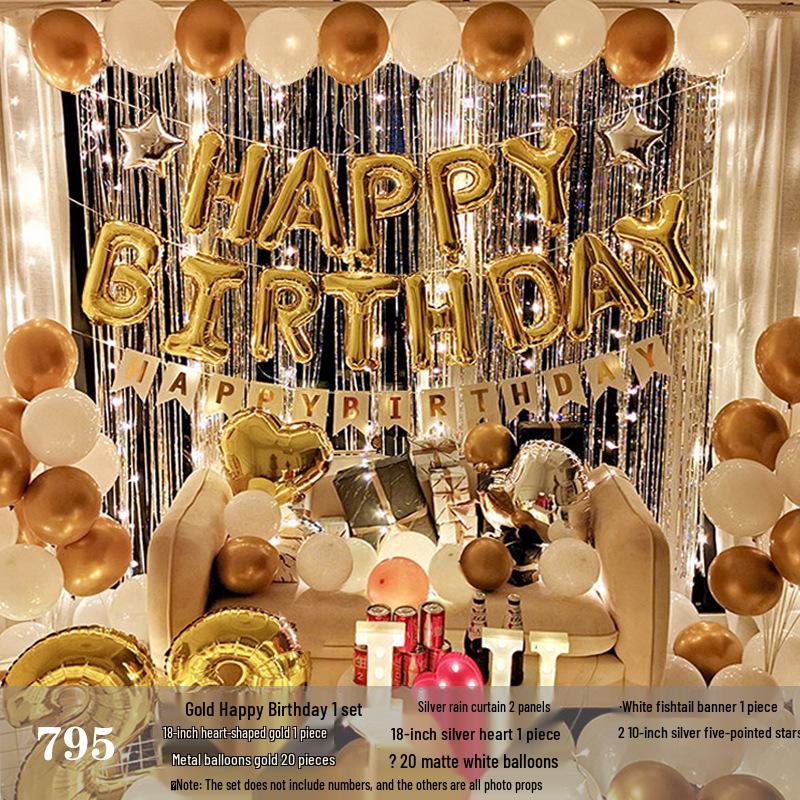 Romantic Birthday Balloon Set: High-End Decorations for Boyfriend or Girlfriend