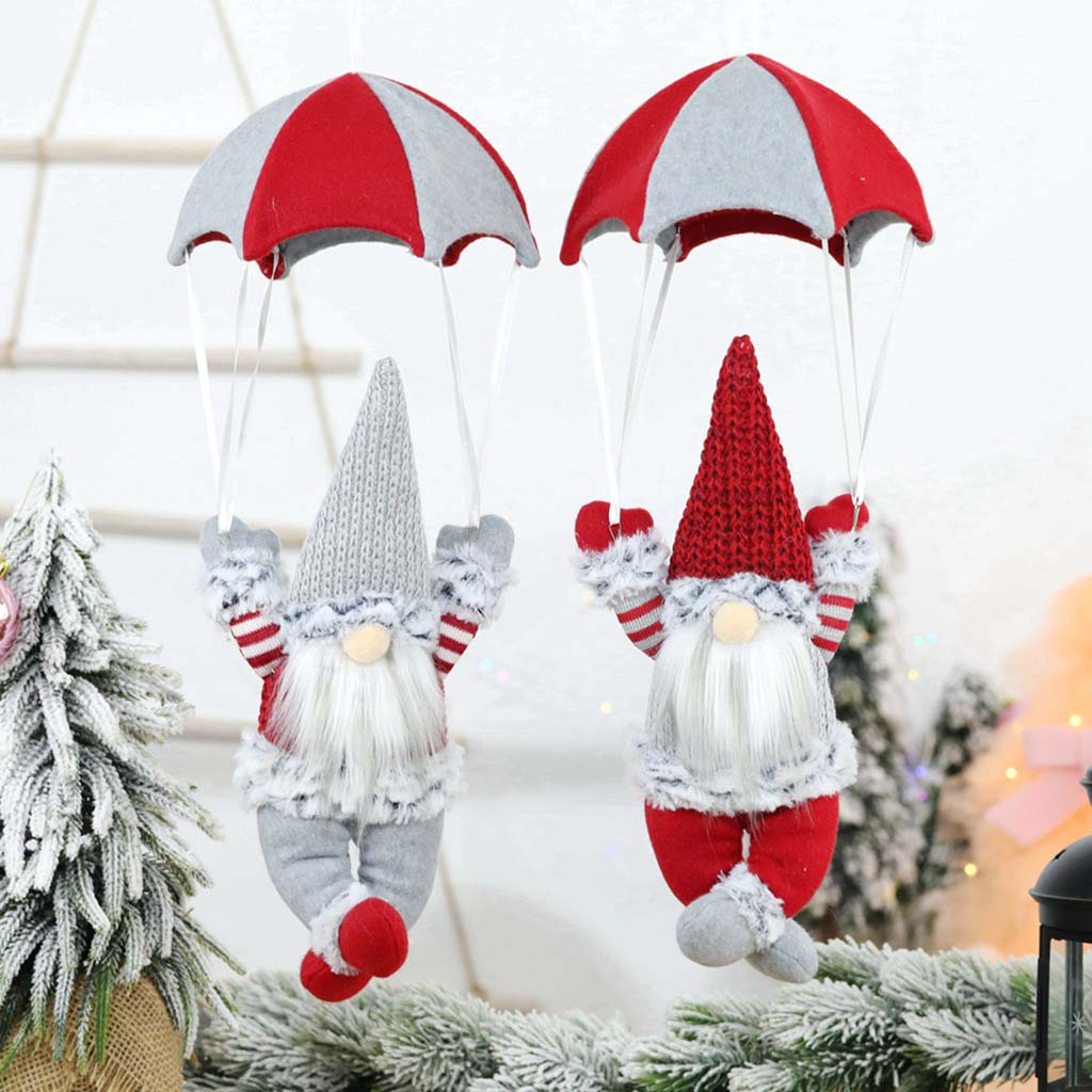 Christmas Swedish Gnome Parachute Hanging Pendant Ornaments Xmas Festival Decoration Supplies