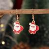 New Christmas Drip Oil Stud Earrings: Red & Green Tree, Snowman, Boots, Bells – Cute Cartoon Jewelry