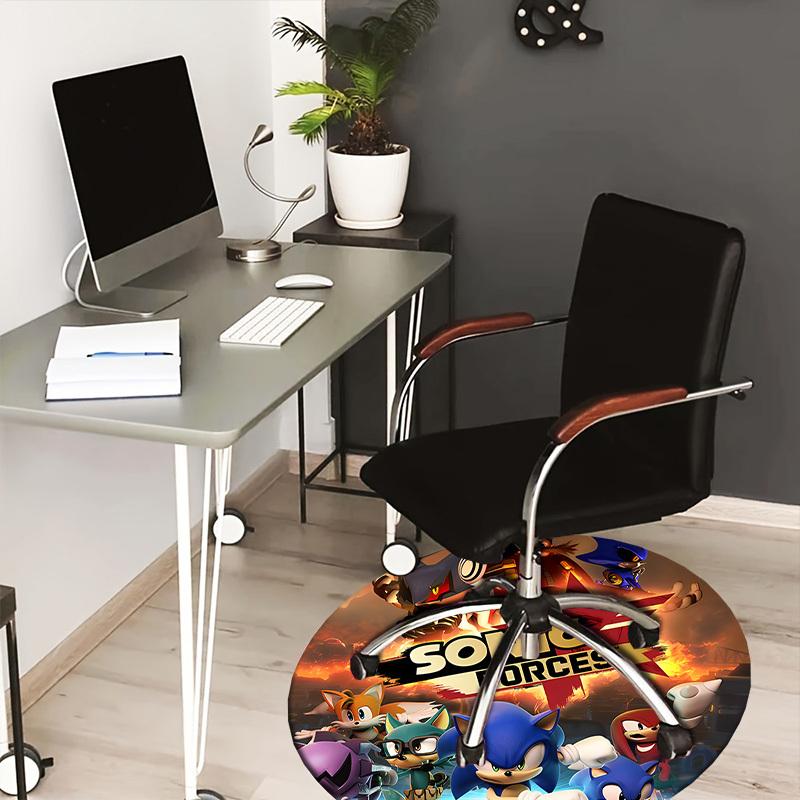 

1pc Sonic Forces Characters Artwork Round carpet, Made of Polyester,Perfect for Decorating Office Chairs, Living Rooms,fplt070 80cm by 80cm