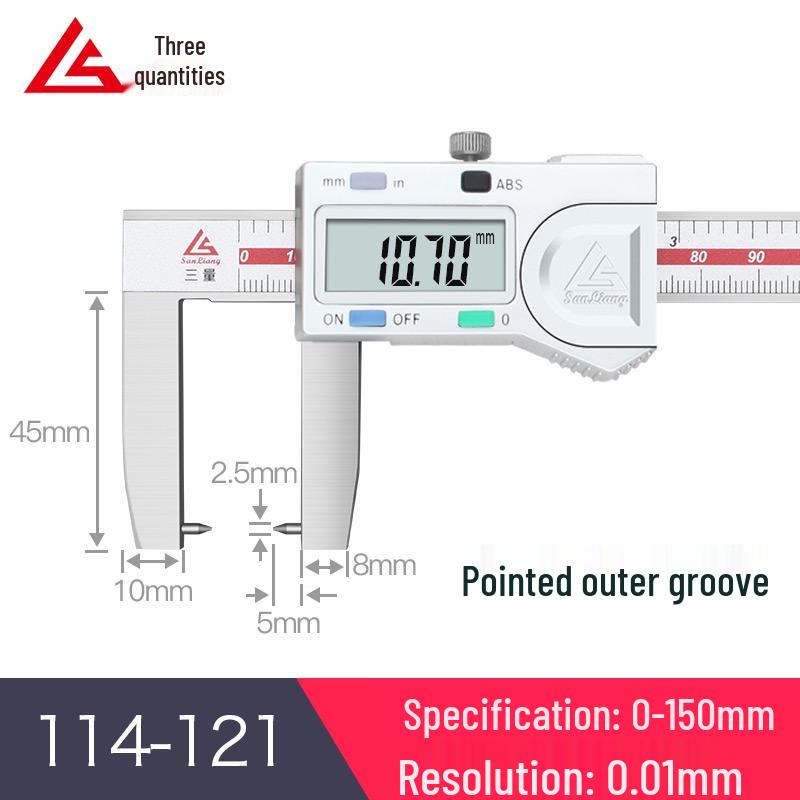 Stainless Steel Digital Vernier Caliper 10-150mm for Inner/Outer Groove Measurement