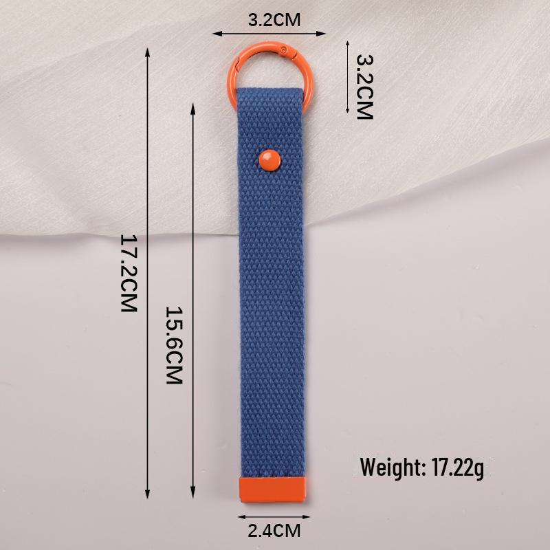 Personalized Pure Cotton Canvas Belt Keychain with Contrast Colors – Handmade INS Style