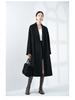 100% Pure Cashmere Water Ripple Double-Faced Wool Coat with Belt - Women's Outerwear