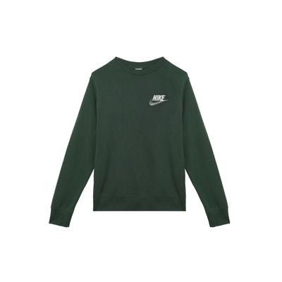 Nike Logo Print Crew Neck Long Sleeve Sweatshirt Unisex Tops Green FB7685-323