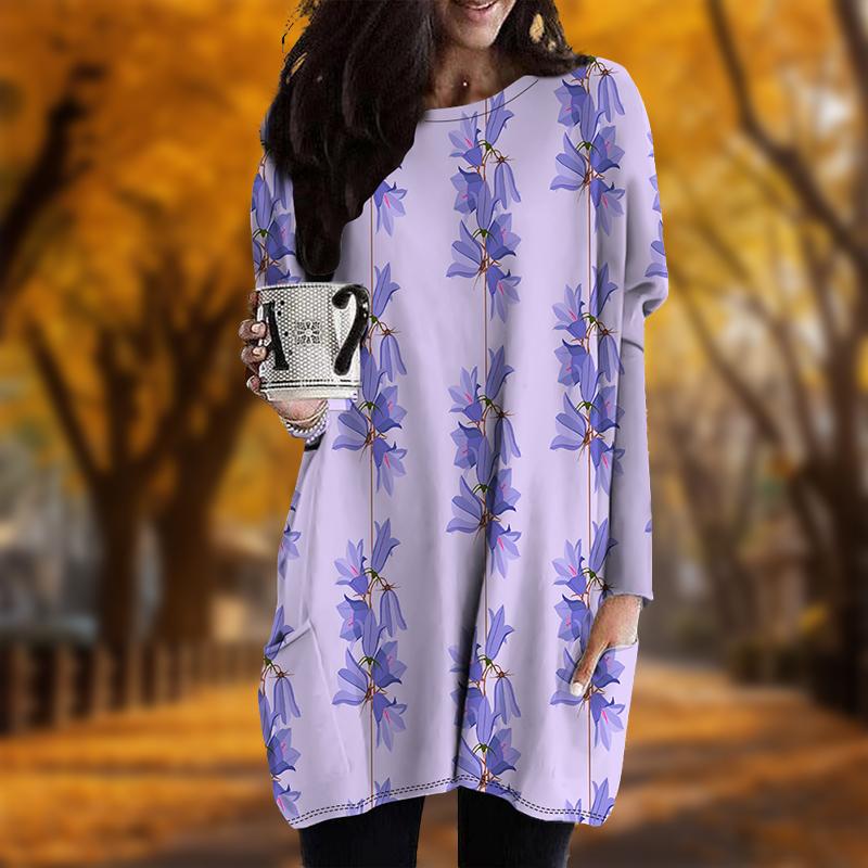 Новинка осени Простой принт в виде цветка-трубы Плюс — фото 8