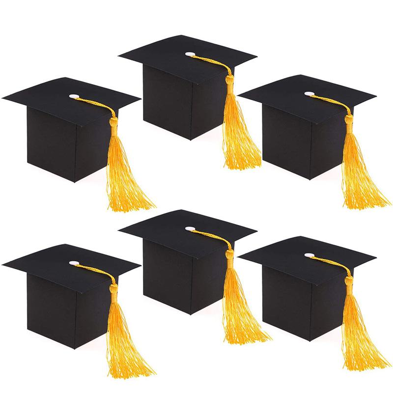 10/20/30Pcs Graduation Cap Gift Box Candy Chocolate Packaging Boxes Bags 2025 Grad Party Favors Home Table Decoration Supplies