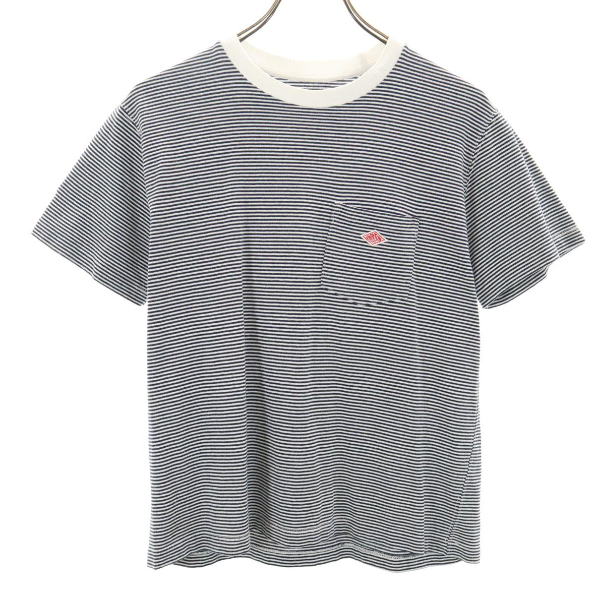 

Danton Border Pattern Short sleeve T-shirt 36 Navy system Poke T Women Used