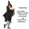 Dětský kostým čarodějnice: Halloweenská sada pláště a čepice s motivem dýně