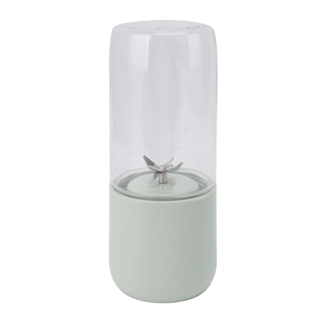 Electric USB Juicer Blender Green 6 Leaf Blades 1300mAh 500ml Portable Blender Cup for Fruit Juice