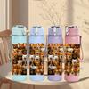 1PC Diverse Puppy Grid Collage 750ml Color Plastic Sports Water Bottle Leakproof Flip Straw Lid For Sports Office Home Use