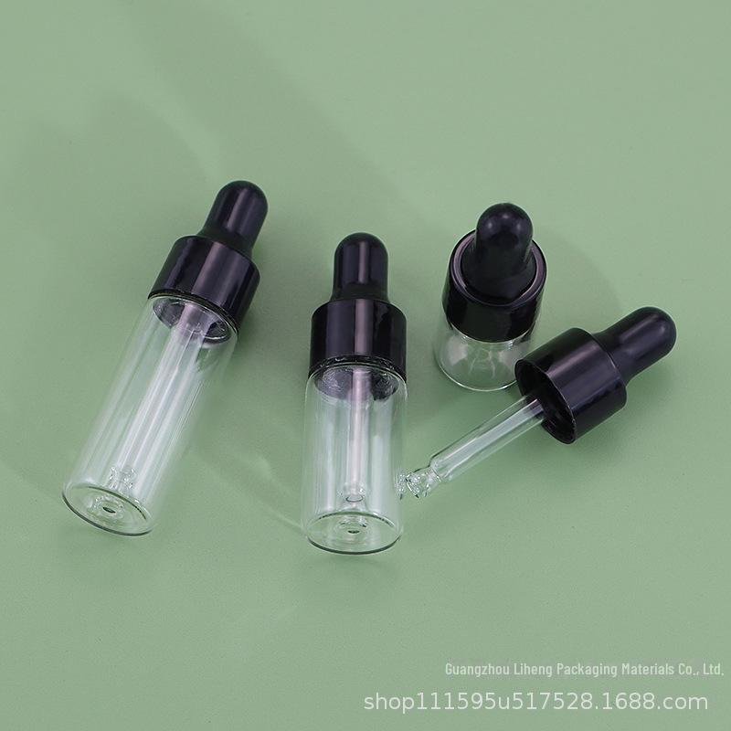 Clear Dropper Bottles: 1ml-5ml for Essential Oils, Cosmetics, and Samples
