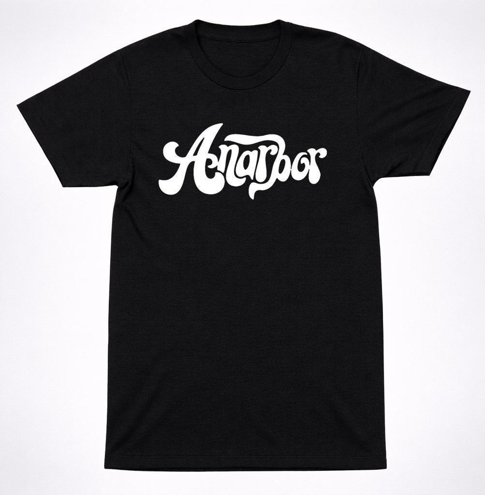 Anarbor T-Shirt: Clean Script Logo - Black Emo Style S
